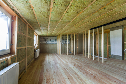 insulation running through the roof of a home